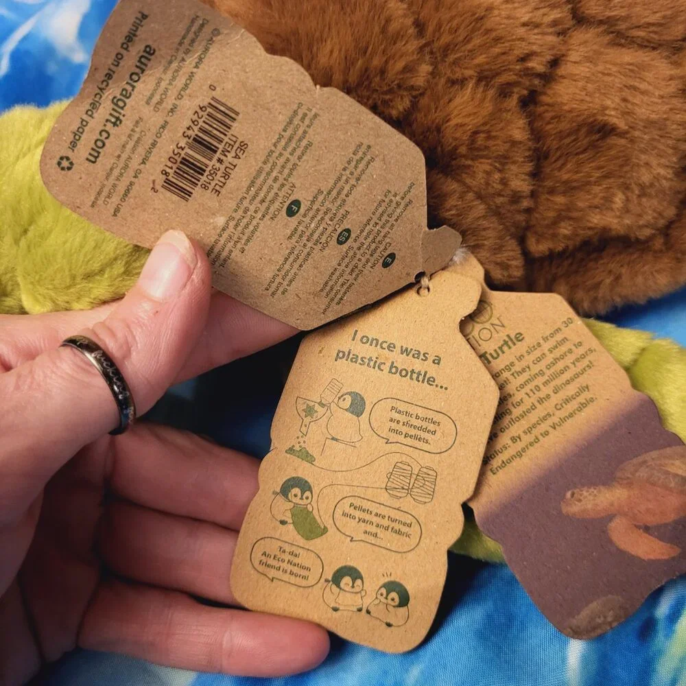 Stuffed Sea Turtle ~ Eco Nation ~ New with Tags - Picture 3 of 6